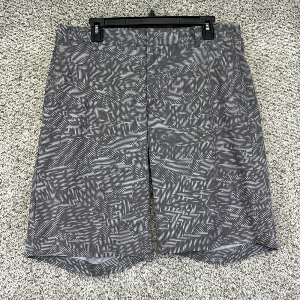 Nike Golf Shorts Men's Size 32 Gray Geometric Pattern Performance Stretch Casual